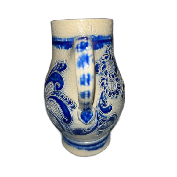 Remmy Betschdorf Cobalt Pitcher Rooster Pitcher Alsace Salt Vitrification - Picture 3 of 8